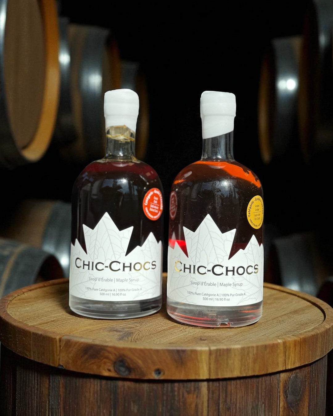 Duo de sirops d’érable Chic-Chocs – Ambré & Foncé – Édition Limitée