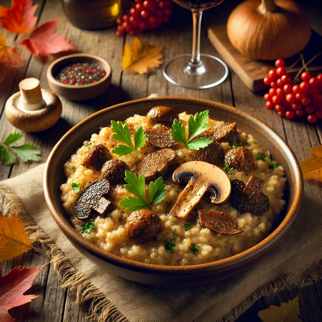 Risotto aux Champignons Sauvages et à l'Huile de Truffe