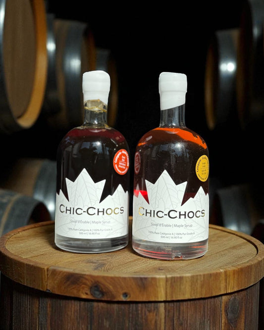 Duo de sirops d’érable Chic-Chocs – Ambré & Foncé – Édition Limitée